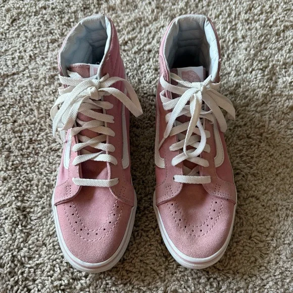 Vans Women's Pink High-Top Sneakers - Picture 2 of 7